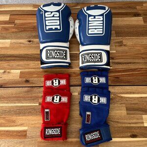 Ringside Apex Boxing Gloves 16 Oz IMF Tech 2 pair Gel Shock Quick Wraps MMA Muay